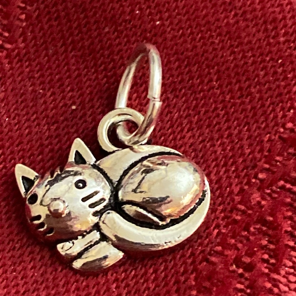 5/$10❤️❤️❤️NEW TIBETAN SILVER CAT CHARM PENDANT